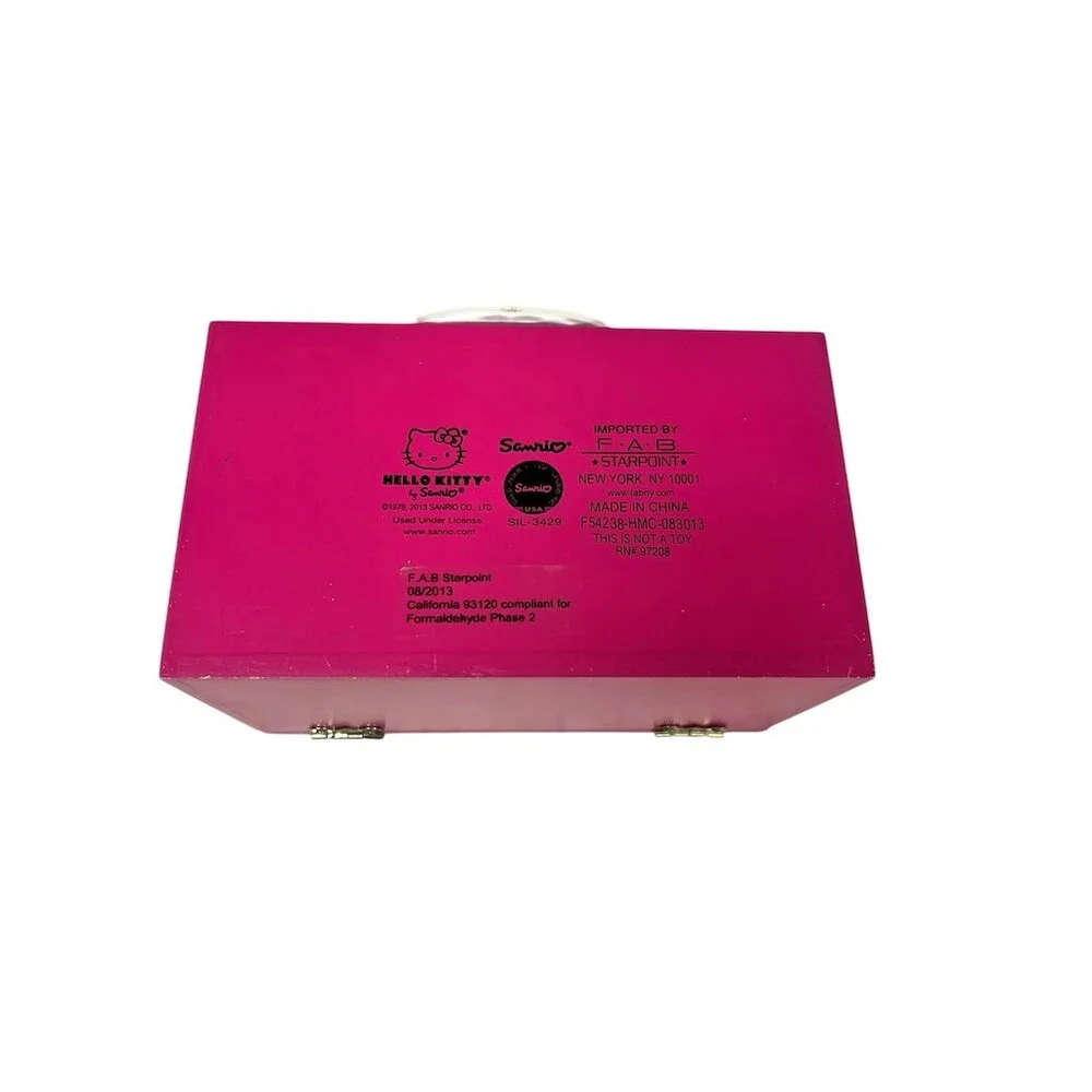 Sanrio Hello Kitty Keepsake Jewelry Box Pink Heart Cutout w/ Drawer